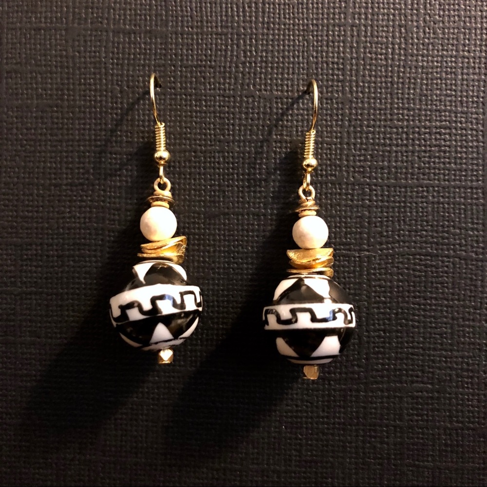 Exquisite Ceramic & Agate Earrings